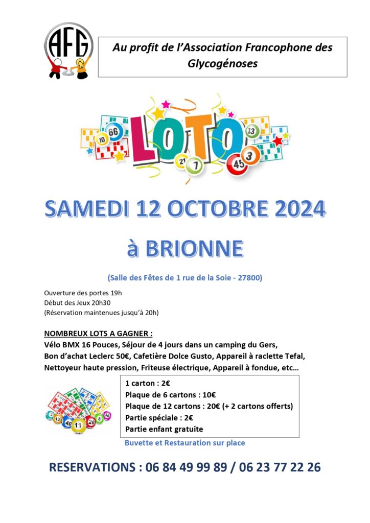 Loto de l'association Francophone des Glycogénoses