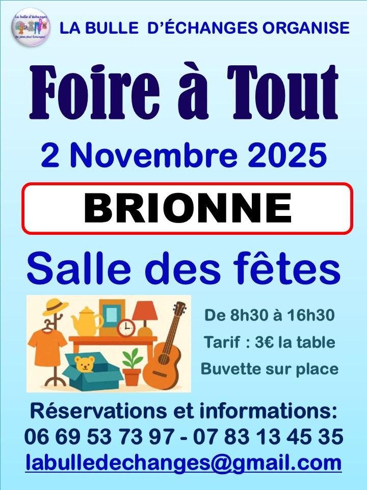 FOIRE À TOUT NOV.2025 LA BULLE D'ÉCHANGE