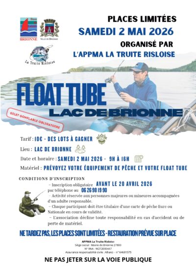 FLOAT TUB AU LAC DE BRIONNE mai 2026